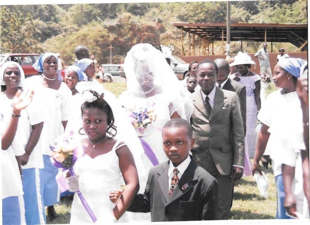 Their wedding procession